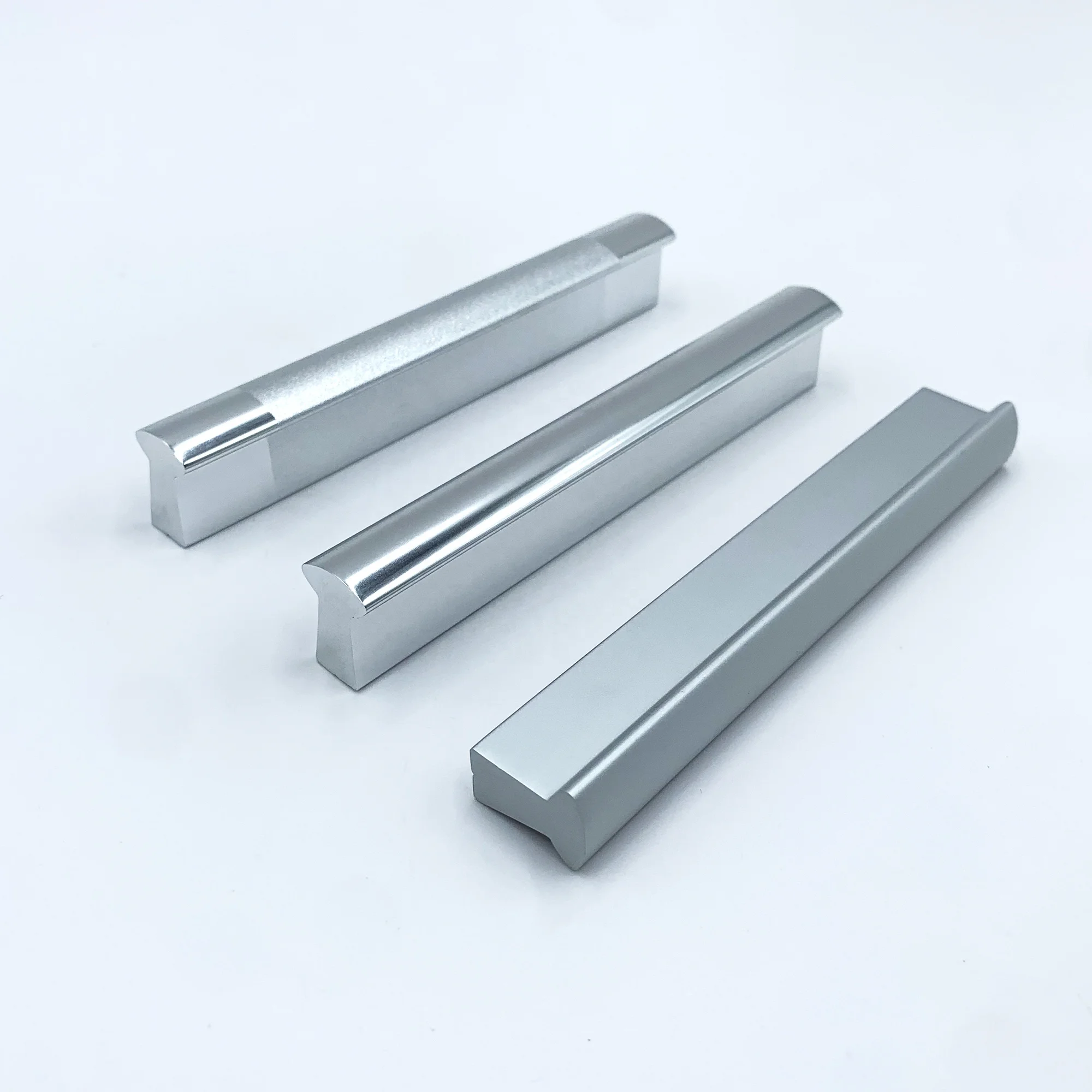 Simple Kitchen Cabinet Pulls Silver Shiny Gold Aluminum Furniture Handles for Dresser Drawers