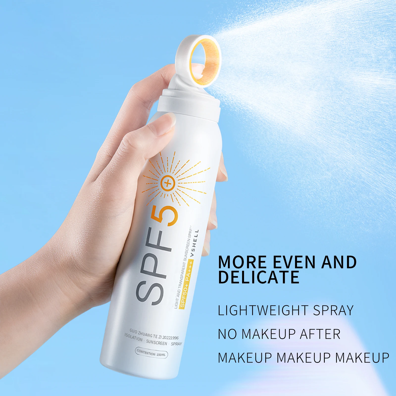 Private Label Sunscreen Spray SPF 50+ PA+++ Organic Outdoor Anti-Ultraviolet Physical Sunblock for Face & Body Sunscreen Spray