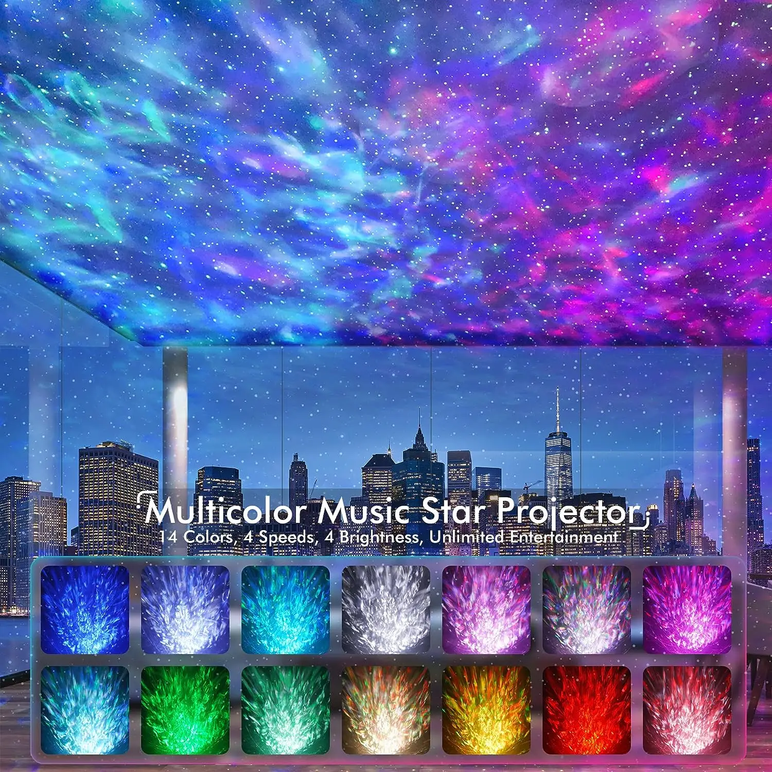 Galaxy Projector Star Projector with Music Speaker & White Noise Remote Control Dinosaur Egg Starlight Projector Night Light