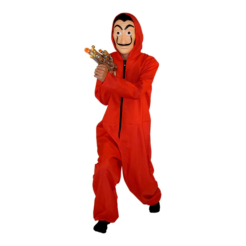 2022 New  Halloween Costume La Casa De Papel Cosplay costume Realistic Salvador Dali Red Party Jumpsuit