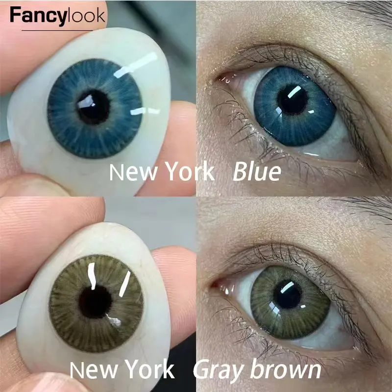 Realcon fancy look new arrival gray brown Color Contact Lenses new fashion eye colored contacts natural