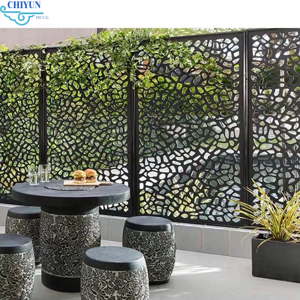 Custom Luxury Balustrade Handrail Composite Railing Outdoor Laser Cut Privacy Screen Security Aluminum Fence Panels Decoration