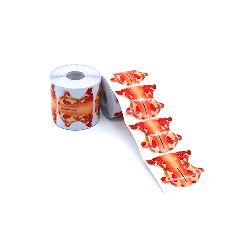 High Quality Customized Logo Print Double Thick  holographic Nail Forms manufacturer