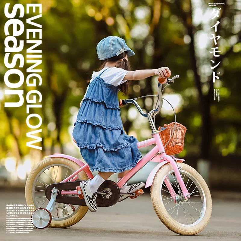 14 16 18 Inch Children Bike Kids Bicycle with Support Training Wheels for Boy Girl Princess Style Cycling Learning Tool Toys