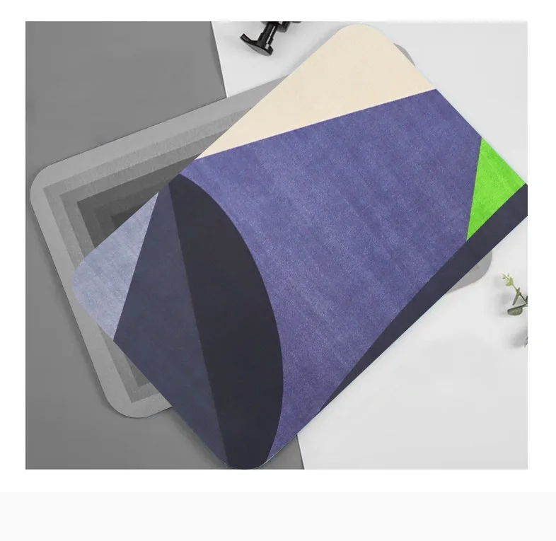 New Fashion Super Absorbent Diatom Mud Washing Natural Rubber Non Slip Floor Mat Door Mat Bathroom Mat