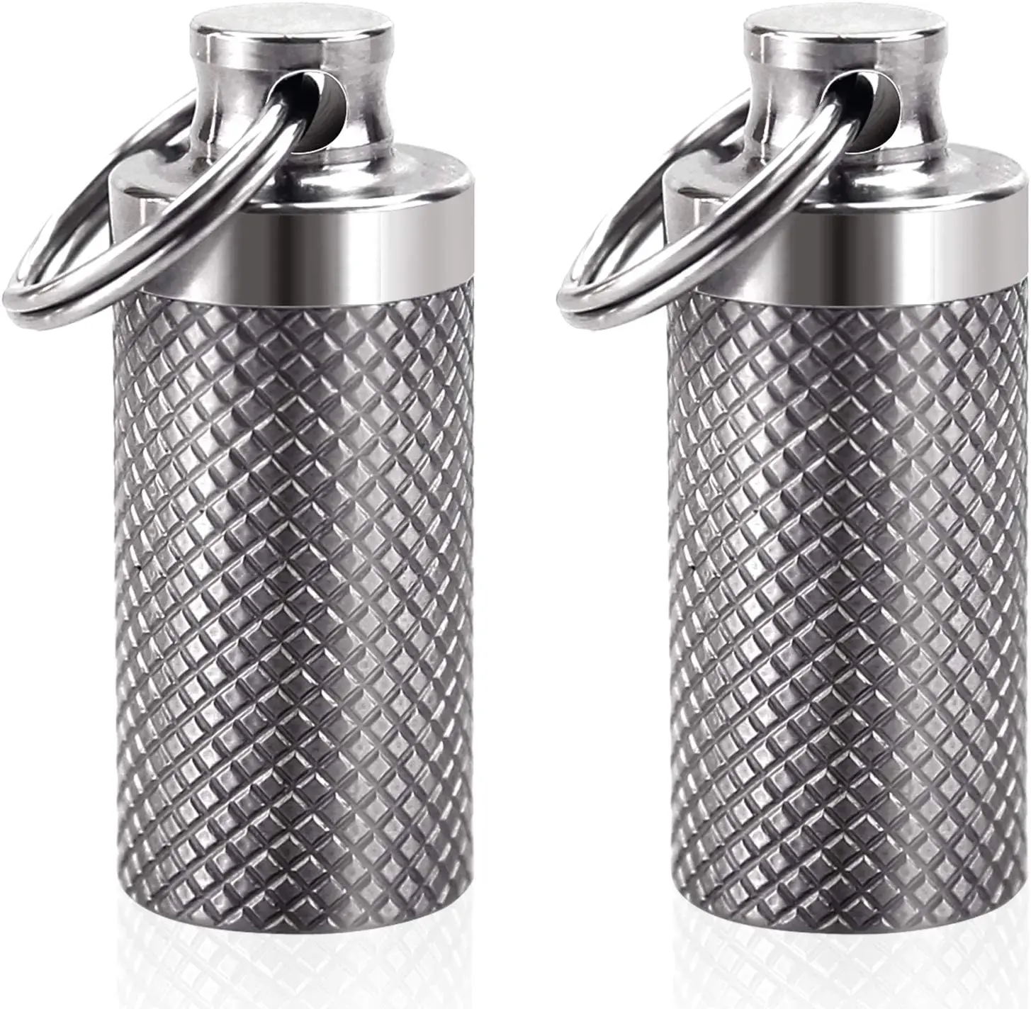 High Quality New aluminum alloy Capsule pill box  Waterproof Travel  Keychain Mini Pill Case
