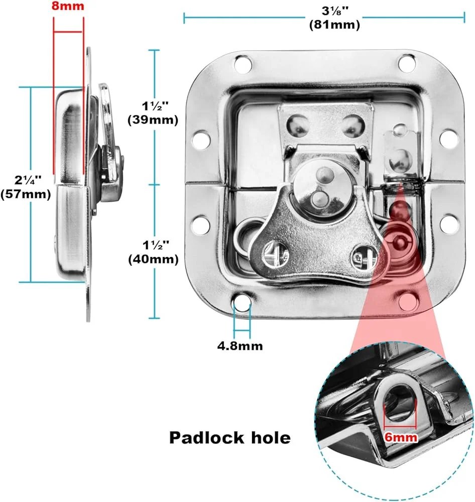 LICHUAN Flight Case Hardware Flight case accessories Chrome Plated Flight Case Latches Medium Butterfly Latches Butterfly Lock