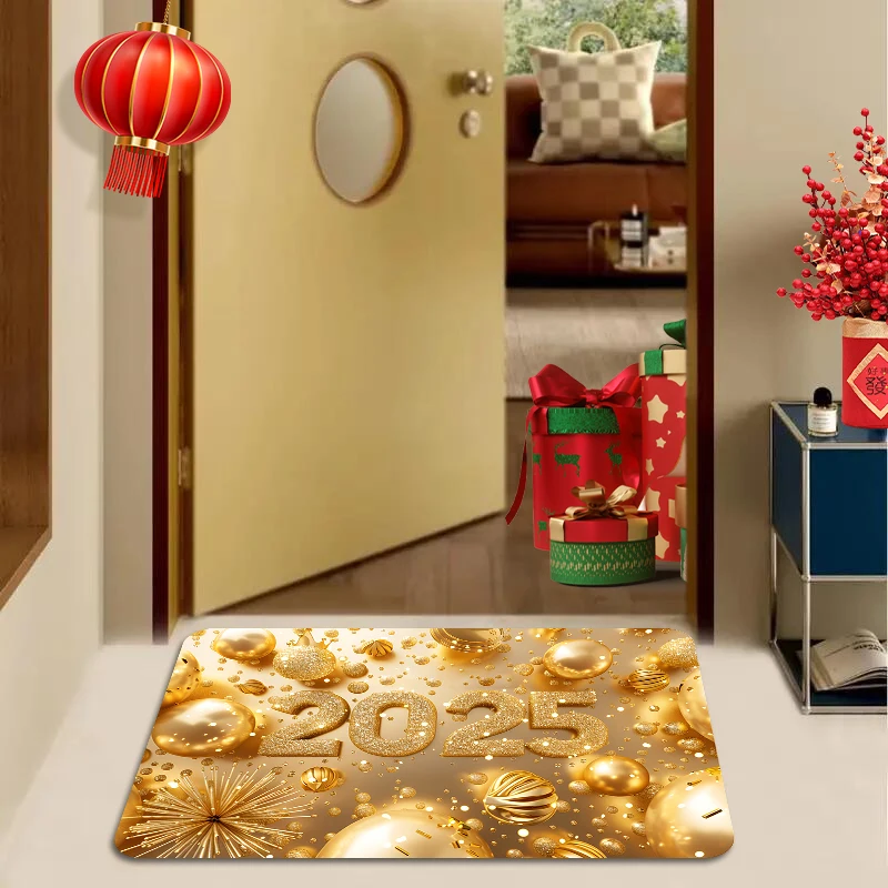 custom carpet Gold 3d printed door mat entrance home welcome mats for front door Non-slip absorbent diatom mud Bath rug