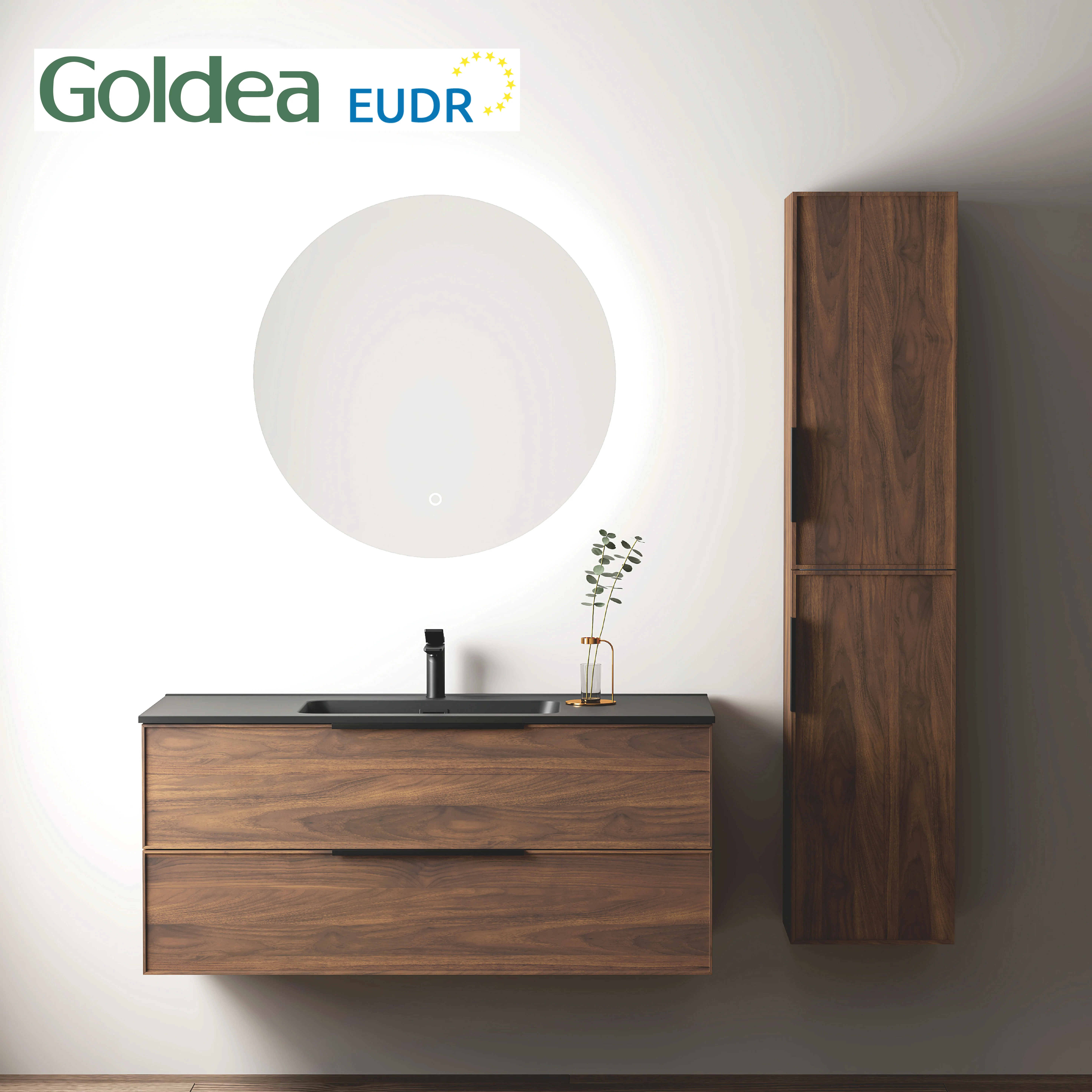 Engraved edge bathroom sets sanitary MDF wall mounted cabinet