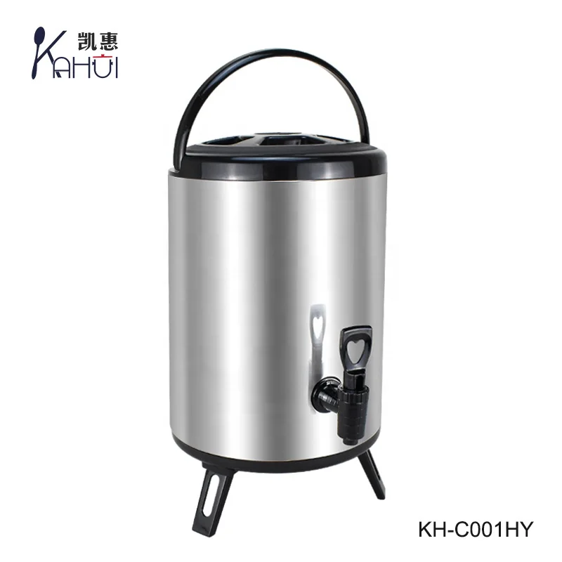 Commercial stainless steel milk tea bucket hot milk barrel thermo tea barrel for canteen and hotel