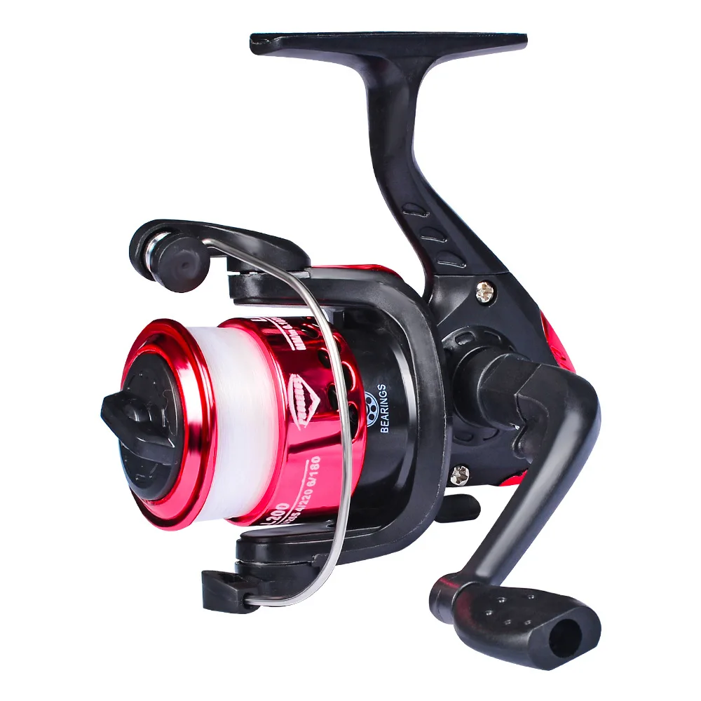 CASTSOON Brake Design Strong Carp Feeder Reel Spinning Wheel Type Fishing Wheels Mini Rubber ABS Blue Black Red Spin REELS 176