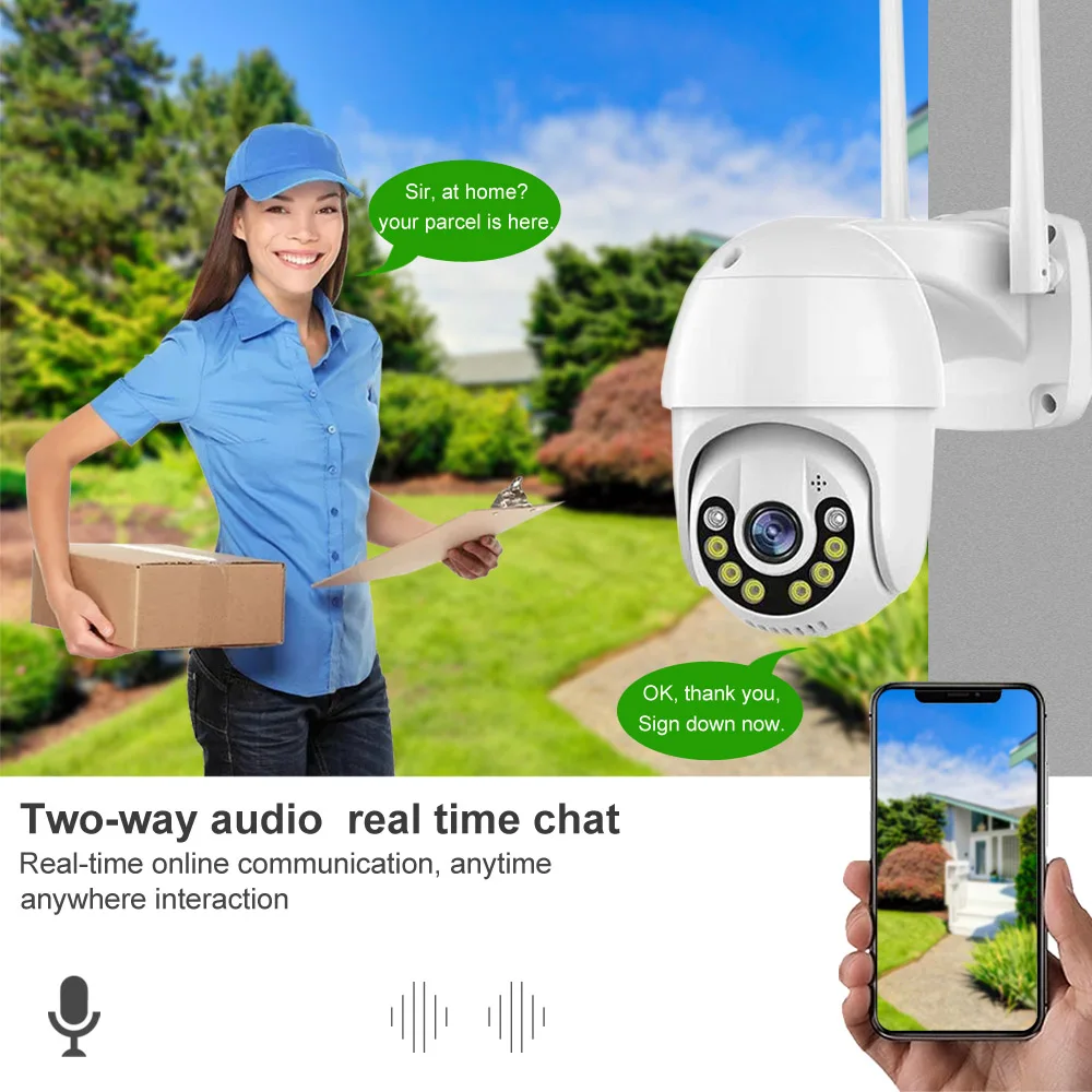 Qearim New 3.6mm Fixed Lens security camera beloved for home support diy alert voice and alarm bell Ptz Icsee Camera