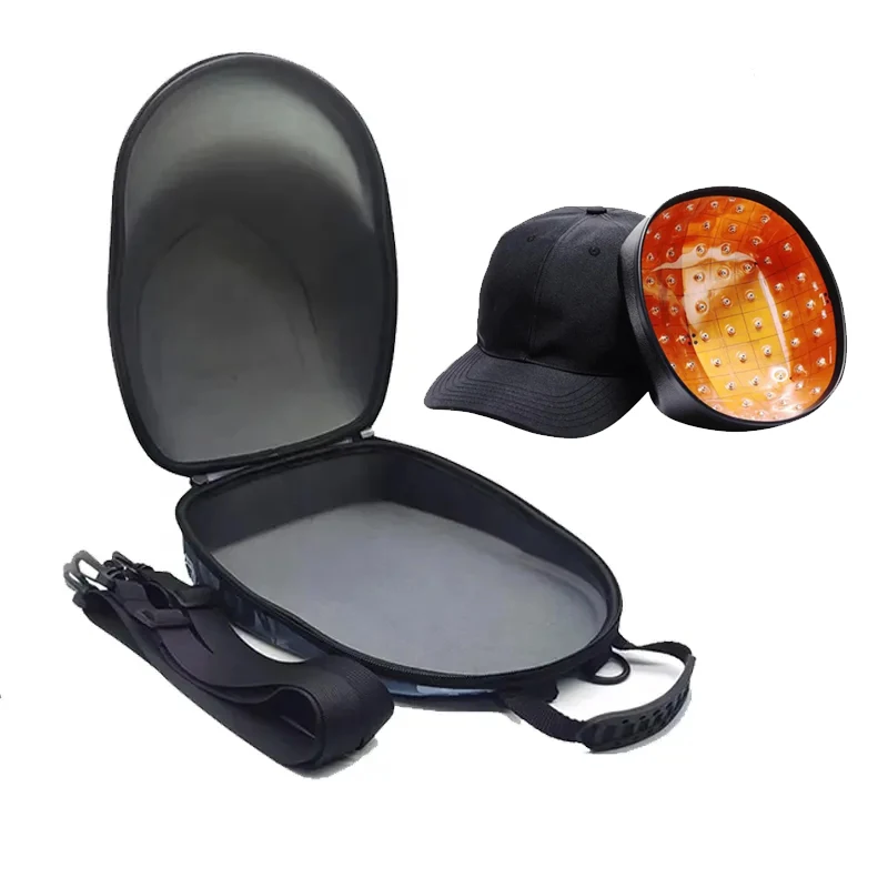 Custom Led Laser Hair Growth Cap Travel Carrying Eva Case Bag Zipper Portable Hard Cap Carry Case Bag