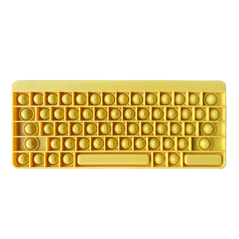 Autism Kids Educational Toy Stress Relief Silicone Colorful Push Bubble Keyboard Game Sensory Rainbow