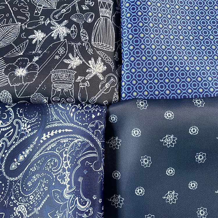 Wholesale men suit lining fabric customized printed twill fabric polyester pongee