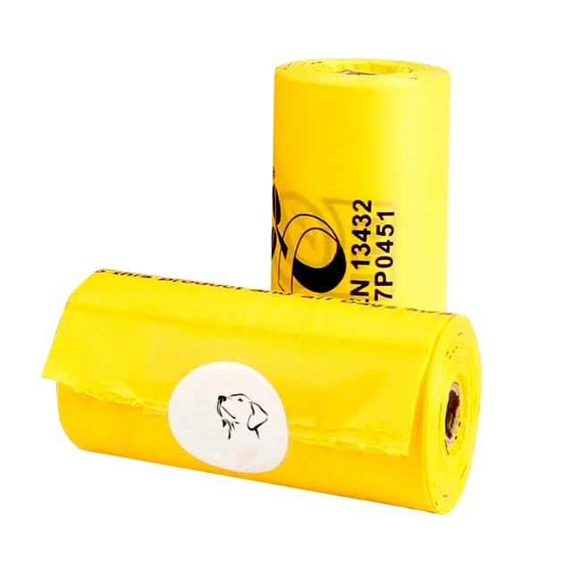 Wholesale custom color printed 100% biodegradable compostable garbage eco-friendly plastic bag/waste bag for pet dog poop bags