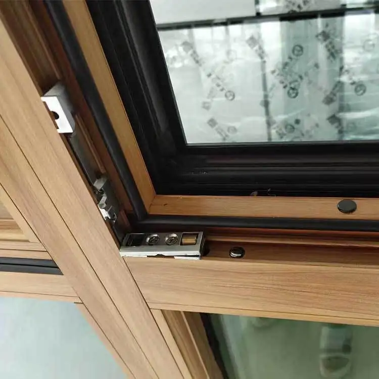 Nepal Market Aluminum Window Profile Solid Brown Wood Casement Louver Window Upvc Casement Windows with adjustable slat