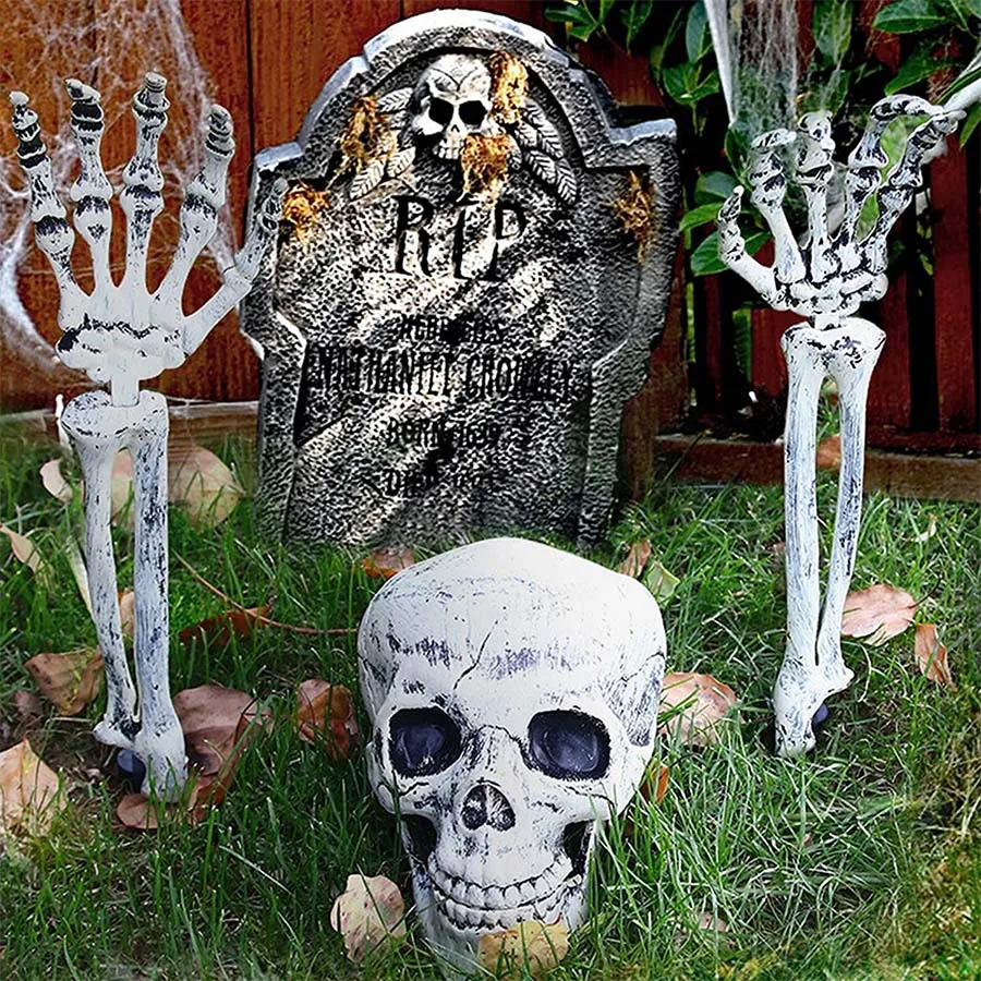 2024 Halloween Decorations Plastic Creepy Garden Animated Body Halloween Decoration Ghost  Halloween Human Mr Bones Skeleton
