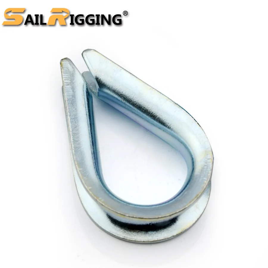 Electro Galvanized Carbon Steel Thimble Heavy Duty Wire Rope End Fitting Stamping Thimbles DIN6899B For Cable