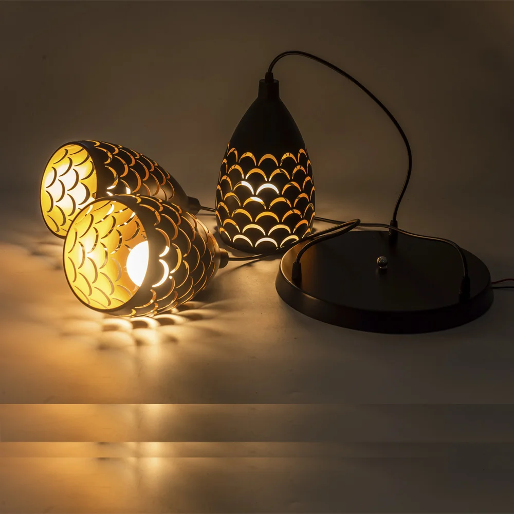 HOOYI Hot Sale Modern Indoor LED Ceiling Lights Restaurant Living Room Bedroom Lighting Fixtures Scaly Hollow Iron Ceiling Lamp