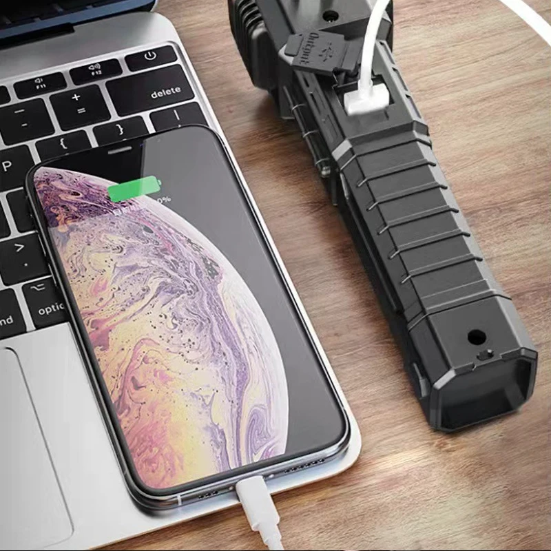 cob side light Power bank Safety Hammer knife magnet usb rechargeable battery zoom tactical led work torch lanterns flashlights