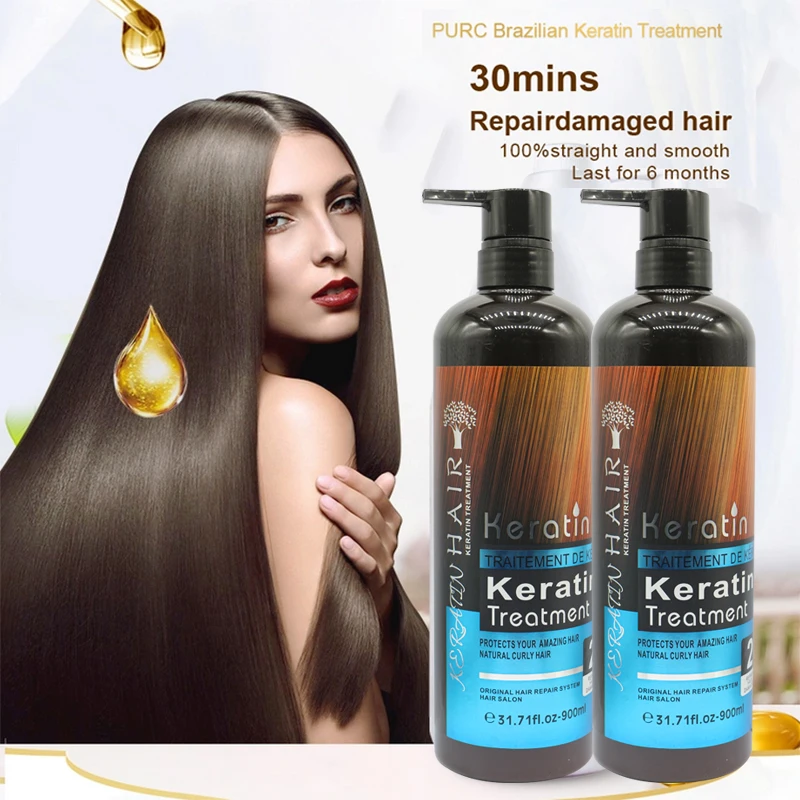 Keratin Hair Products OEM/ODM  Brands Keratin Nutrition Moisturizing Smoothing Shampoo and Hair Conditioner Set For Damage Hair
