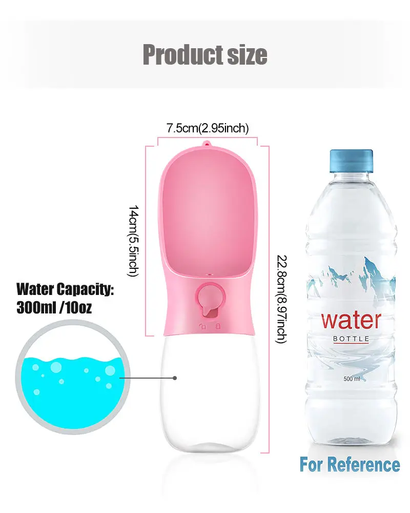 High Quality Pet Product Dog Cat Plastic Outdoor Travel Water Bottle Pet Portable Cup