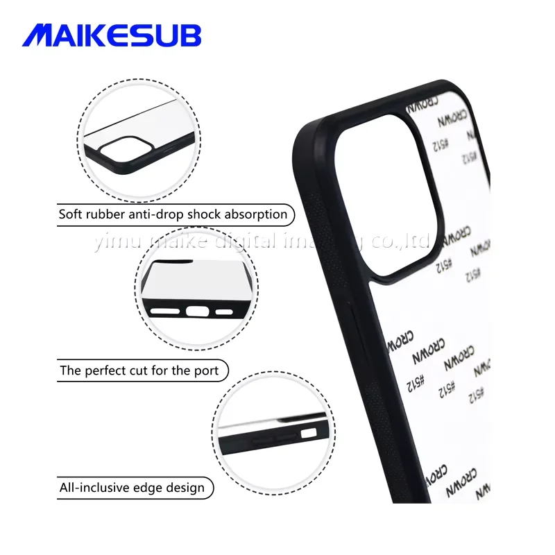 Sublimation phone case blank wholesale 2D TPU aluminum plate cell phone Case for sublimation custom printing for iphone