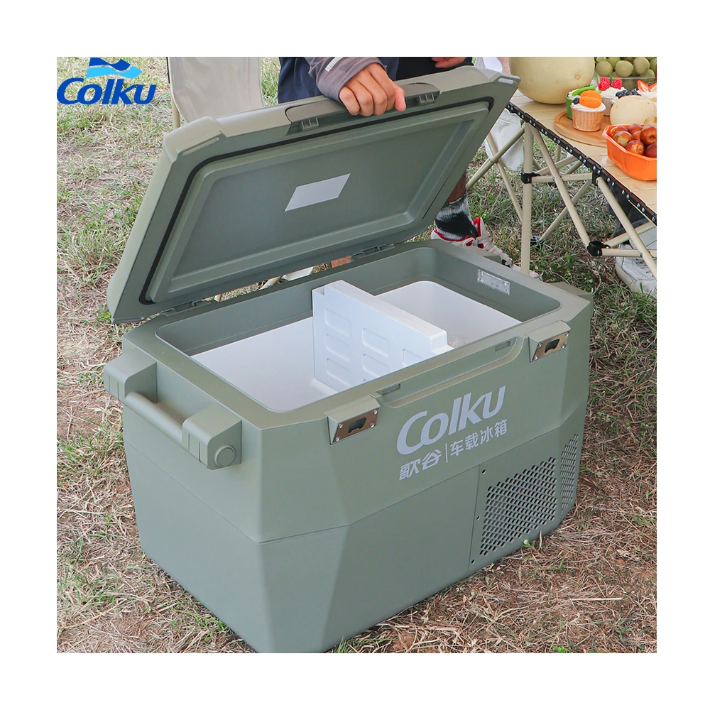 12V Outdoor fridge DC compressor cooler box  44L camper accessories DC compressor freezer with wheel  portable car fridge