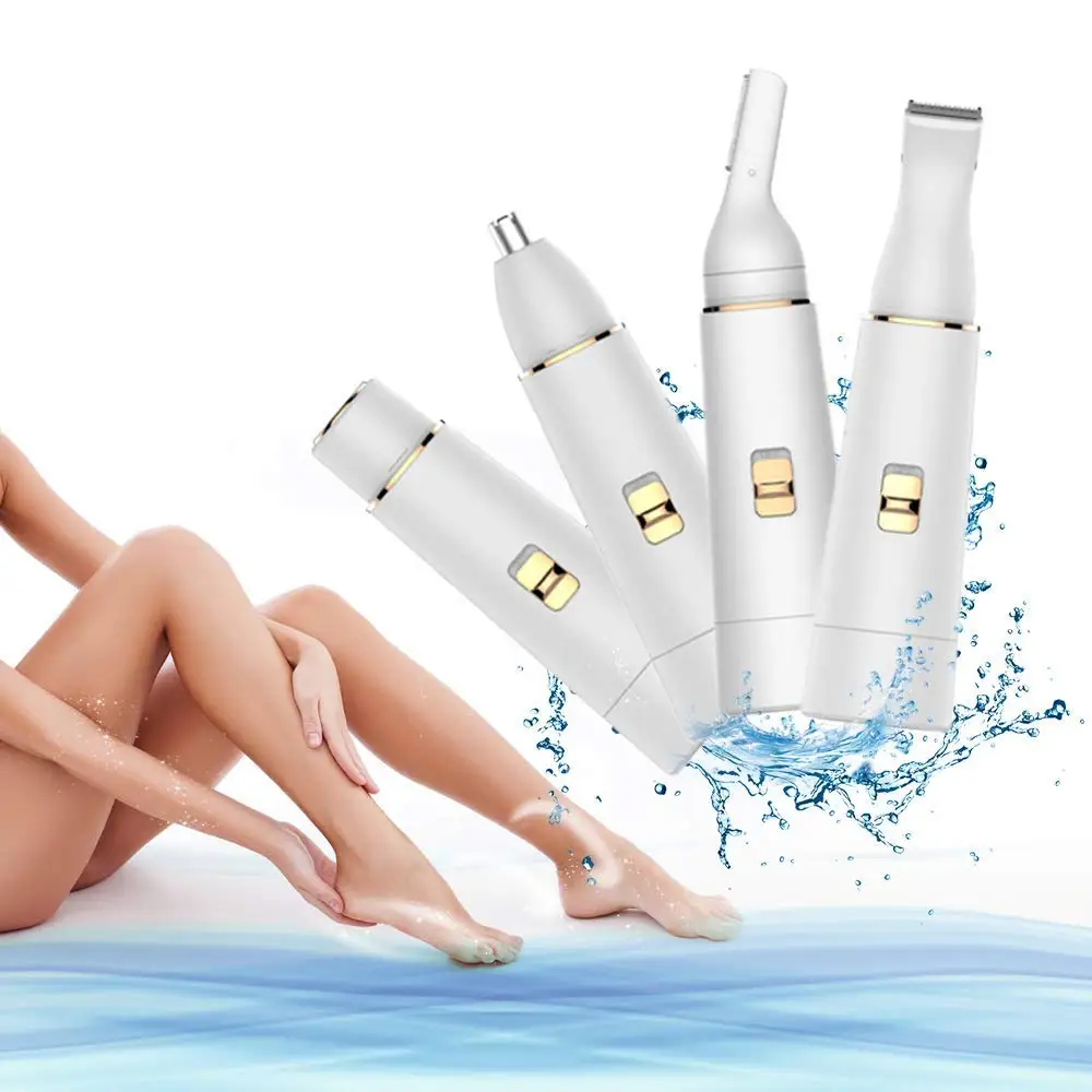 Профессиональный водонепроницаемый электрический эпилятор для лица 4 в 1, 6 шт.