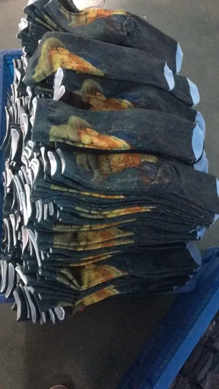 All over combed cotton photo print sublimation 360 custom print socks oem