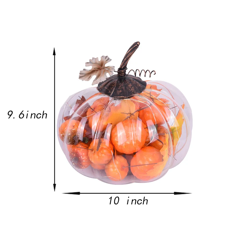 OEM customized Transparent pumpkin shape lantern solar lantern Built in pumpkin model garden decorative solar lantern