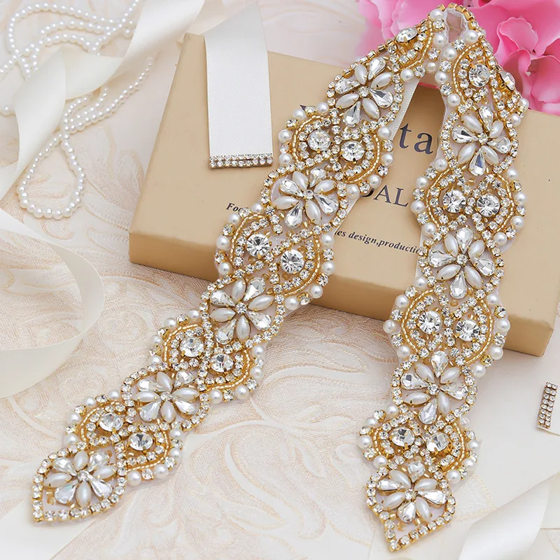 Elegant Pearl Bridal Wedding Belt Dress Accessories Luxury Hand Beaded Bridal Belt