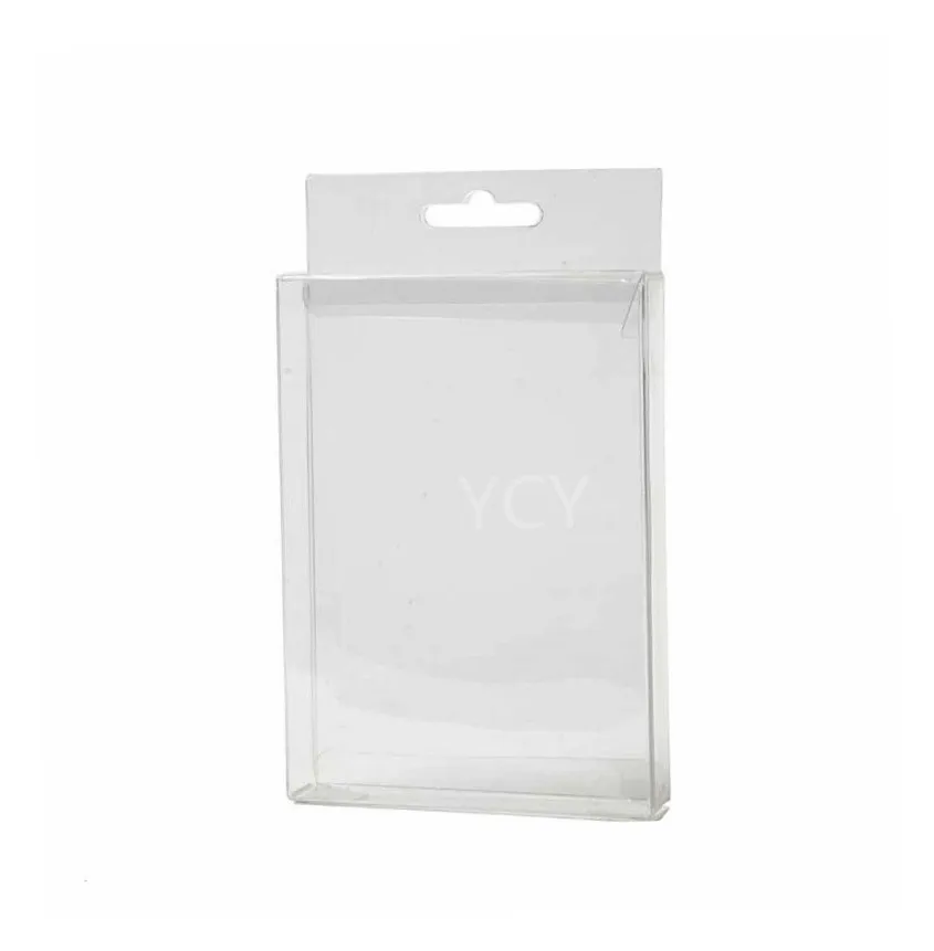 Custom clear transparent plastic PVC/PET small gift box hanging hole