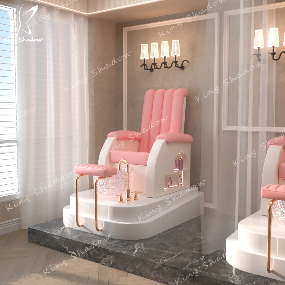 2024 Modern Custom Color Nail Beauty Salon Furniture Spa Black Gold Surfing Function Foot Spa Pedicure Chair