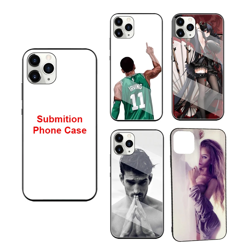 Sublimation Custom Cartoon Anime Glass TPU Case 2D Sublimation Blanks Silicone Phone Case for iPhone 11 12 13 14 Pro Max