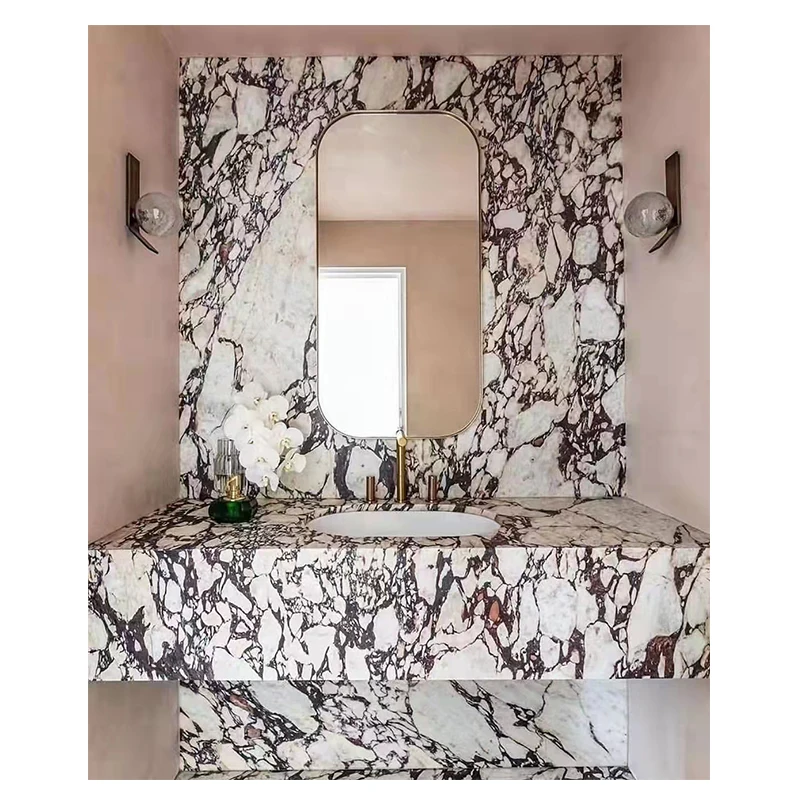 Italian Purple Calacatta Viola Marble Stone Table Slab Price Wall Panel For Home Decoration