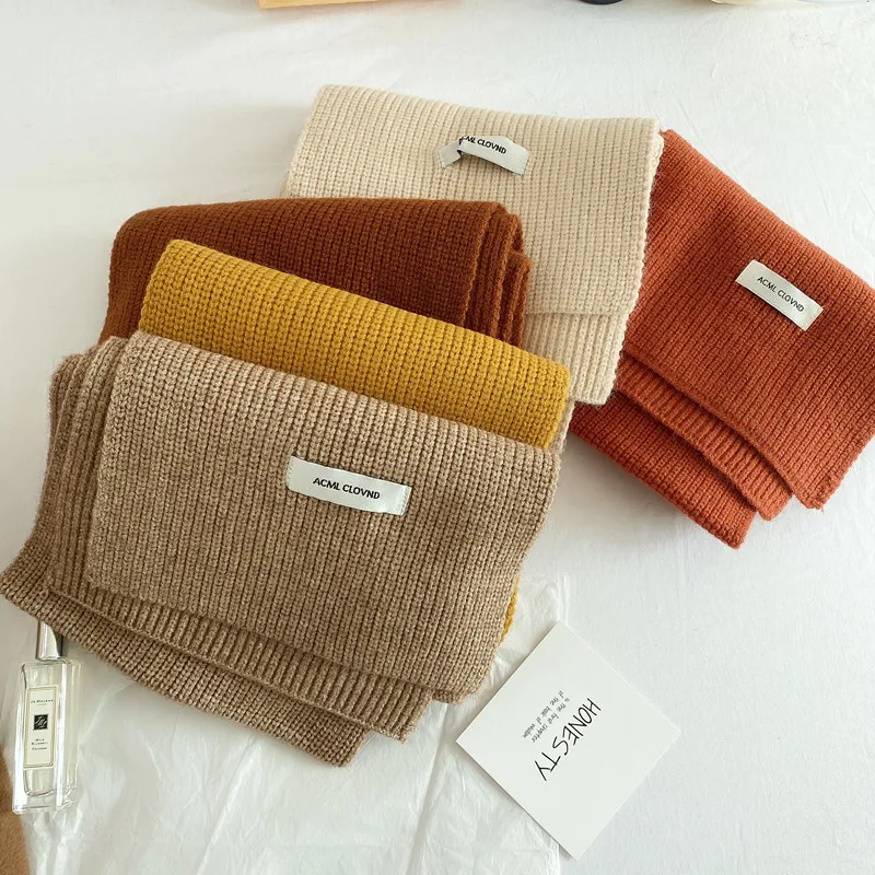 Custom Hot Selling Multi Color Stylish Ladies Winter Warm Neck Wraps Medium Long Casual Knitted Scarves for Women