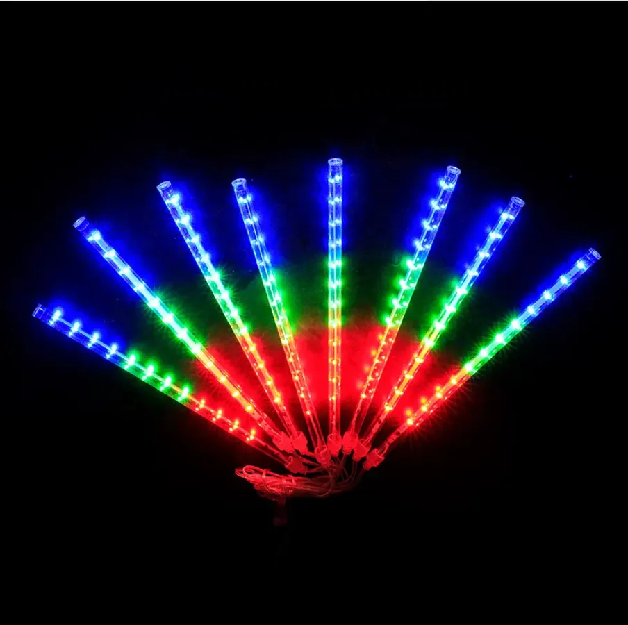 30cm/50cm/80cm Waterproof Tubes Meteor Lights Colorful Meteor Shower Led Lights For Christmas Wedding Trees Garden