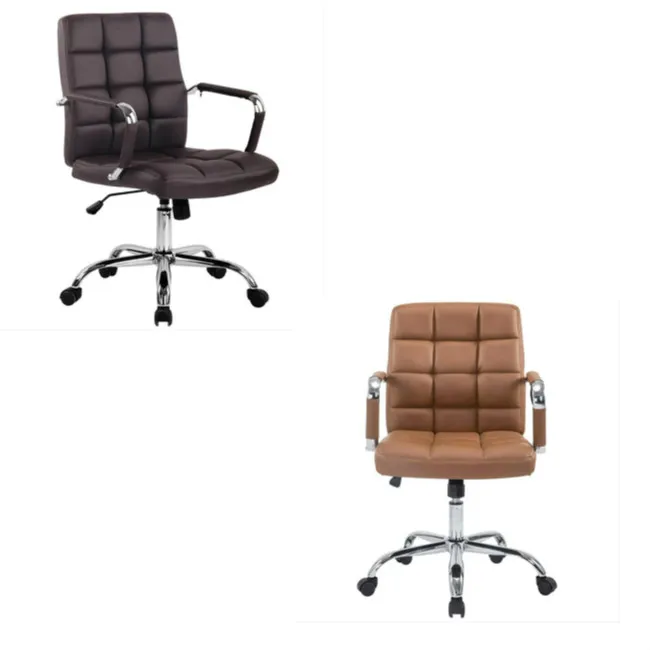 Computer Chair Fashion Home Office Boss Lift Swivel Desk Mesh Fabric Staff With Wheels On Sale Cream Pu