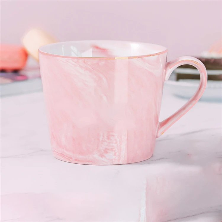 Fashionable Nordic style mugs Marbled ceramic cup Inexpensive reusable home office coffee tea ceramic cup