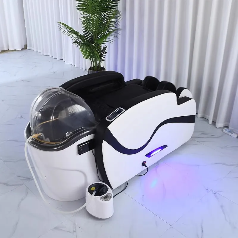 New Design 4D Full Body Electric Massage Luxury Hair Washing Head Spa Shampoo Bed With Heating Fumigator Water Circulation