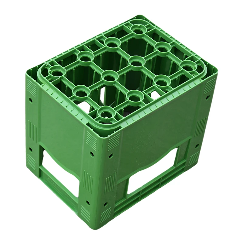 Factory Direct Sale 12 20 24 40 Bottles Cheap PP HDPE Green Blue Red Black Stackable Wine Bottle Plastic Beer Bottle Crates