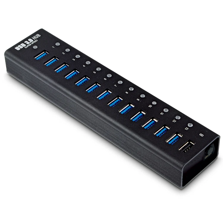 Pulwtop plug-and-pla usb3.0 концентратор супер скорость до 5 Гбит/с 14 портовый usb 3 0 разъем