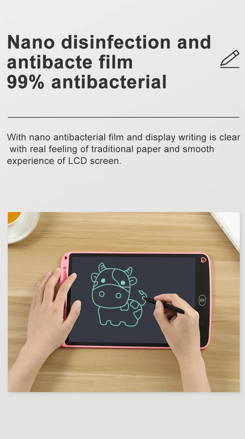 Paperless LCD Drawing Pad 8.5 Inch Electronic Kids Writing Graphic Tablet with Stylus and Loose Leaf Feature