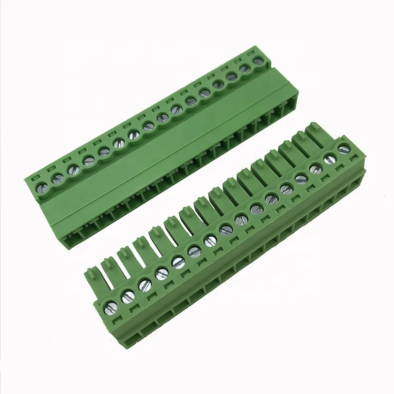 3.81mm pitch pluggable 16 pin contacts of wiring male to female terminal block 300V 8A