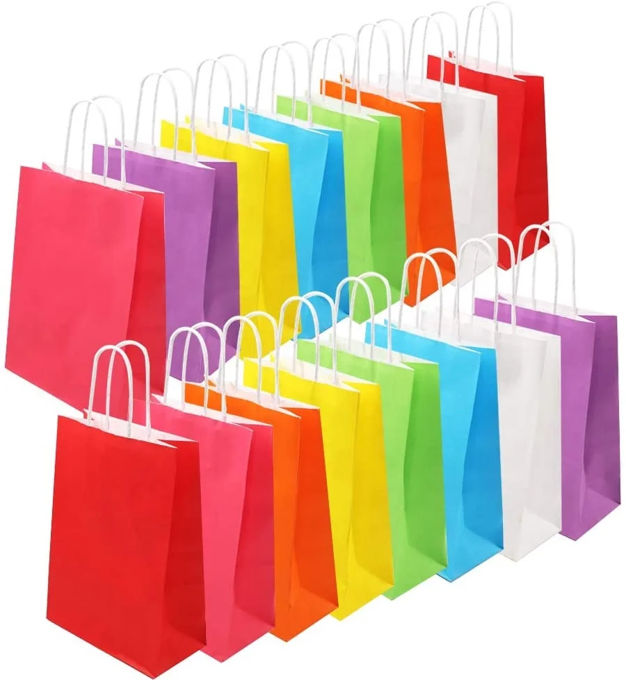 
Promotional Gift Party Shopping Kraft Retail Merchandise Brown Paper Bags with your own logo 