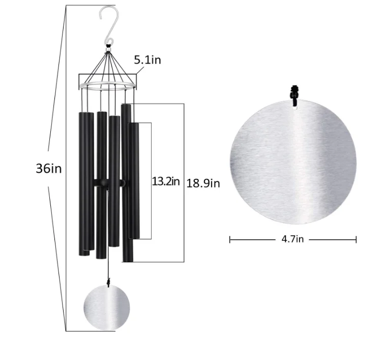 36Inch Large Wind Chimes Outdoor Large Deep Tone, Amazing Grace Tuned Relaxing Soothing Low Bass,Memorial Wind Chimes