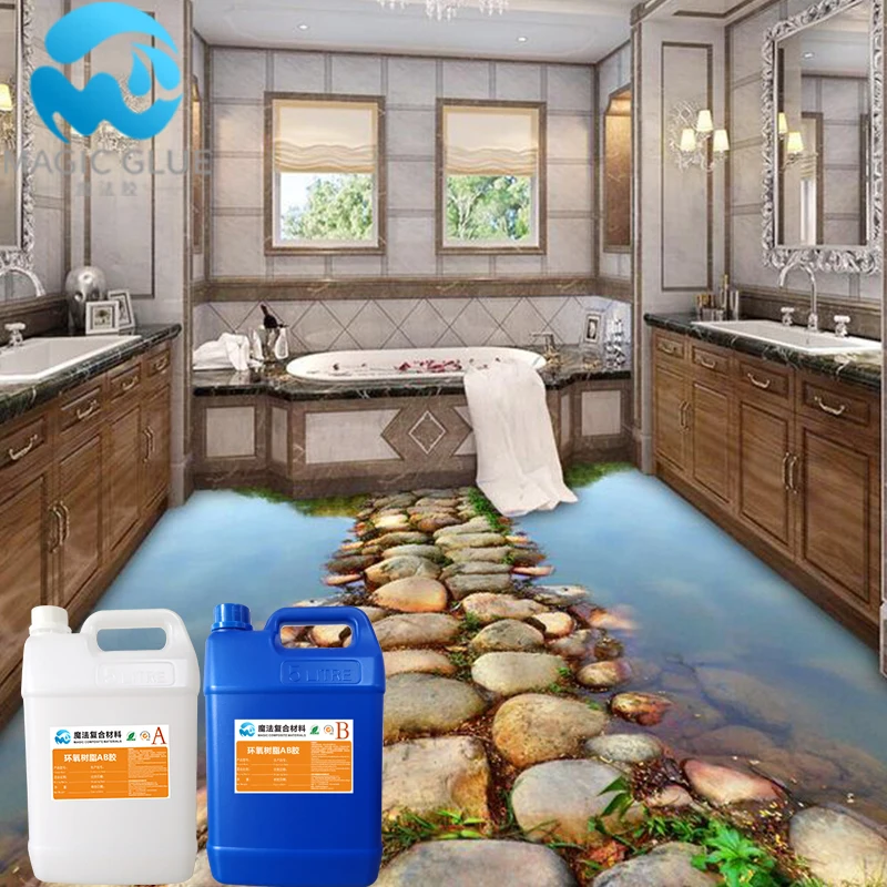 Quick drying 3d floor epoxy resin  for bathroom floor