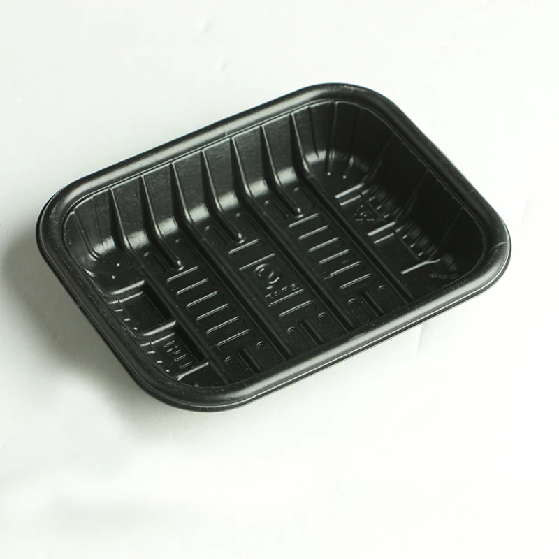 Hot sale Black PP material frozen meat plastic trays Disposable thickened packaging for meat display tray